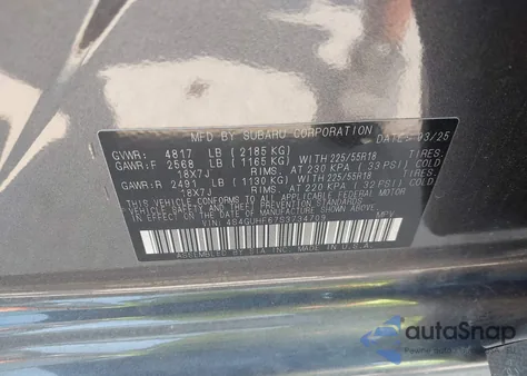 2025 Subaru Crosstrek Sport z USA, uszkodzony, nr VIN 4S4GUHF67S3734709